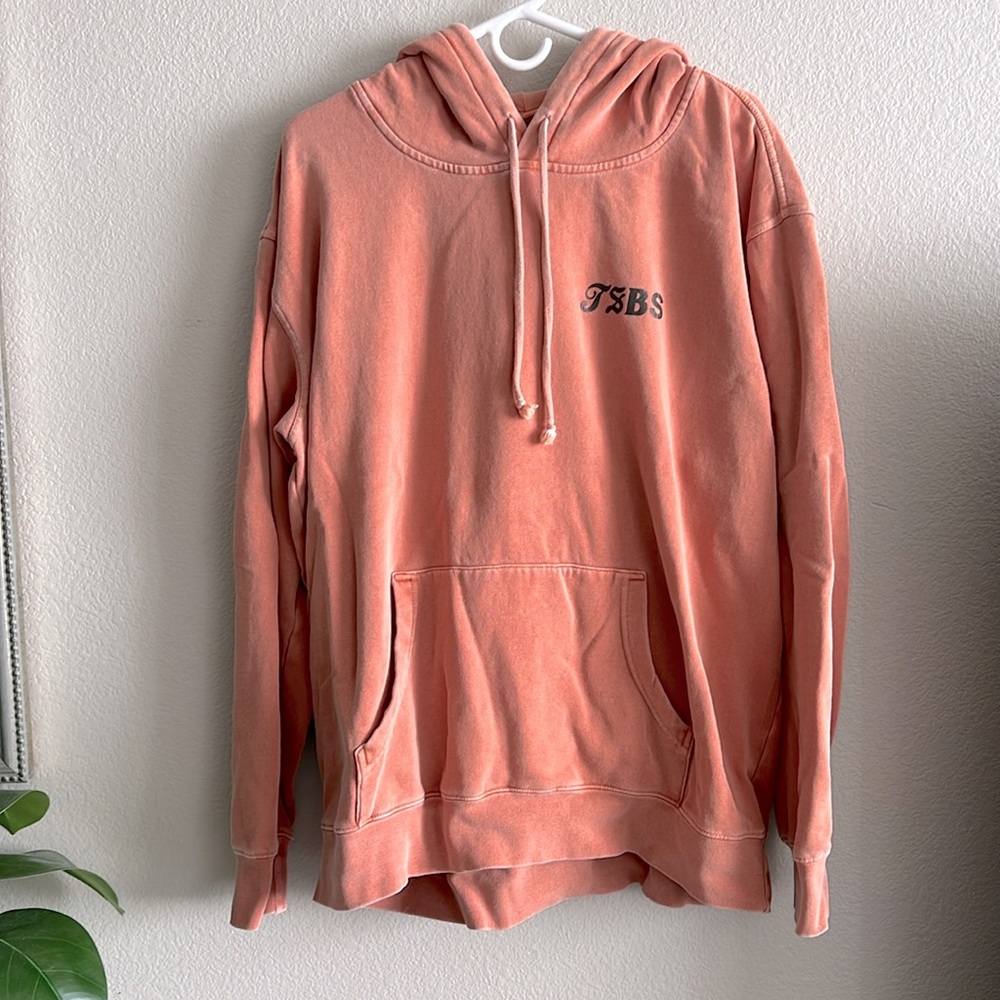 The South Bay Society Hoodie Cotton Blend Relaxed Fit Streetwear Coral Pink XL